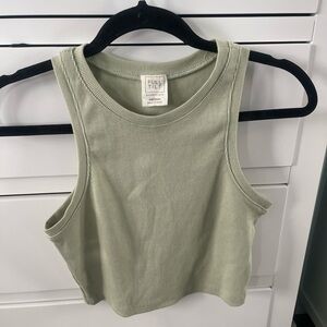 Full Tilt Sage Ribbed Knit Top